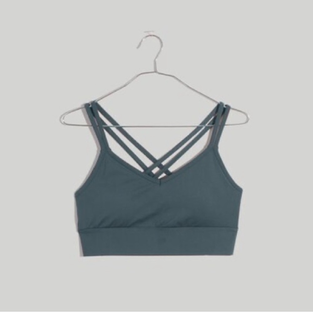 Madewell NWT hunter green sports bra double strap sports bra MWL